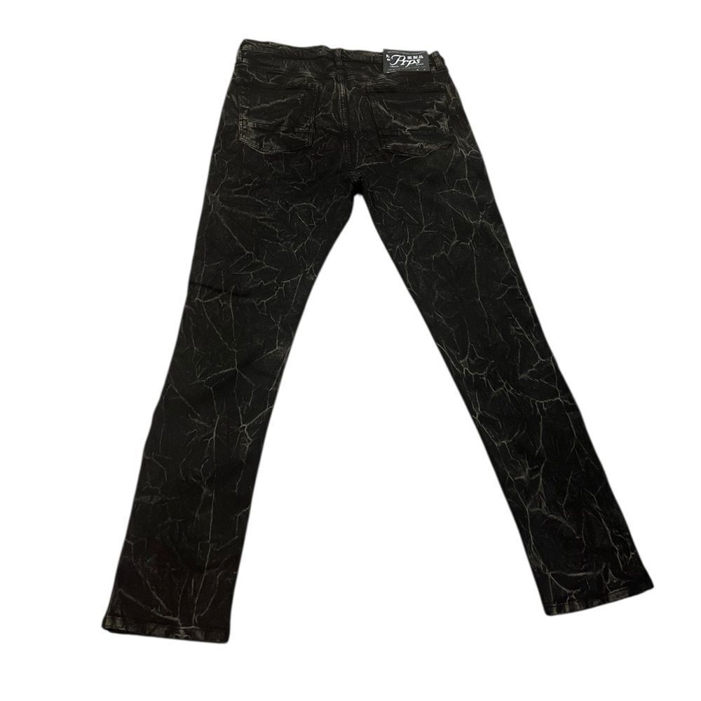 PRPS Men’s Black Marble Coated Jeans Size 36 | Textured Crinkle Finish Denim - Picture 6 of 7